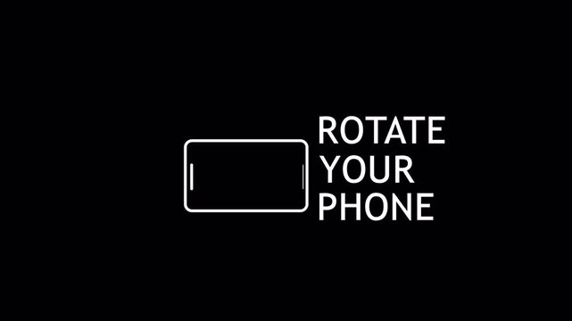 Rotate your phone animation. Animation of rotate your phone on transparent background. 4K Video