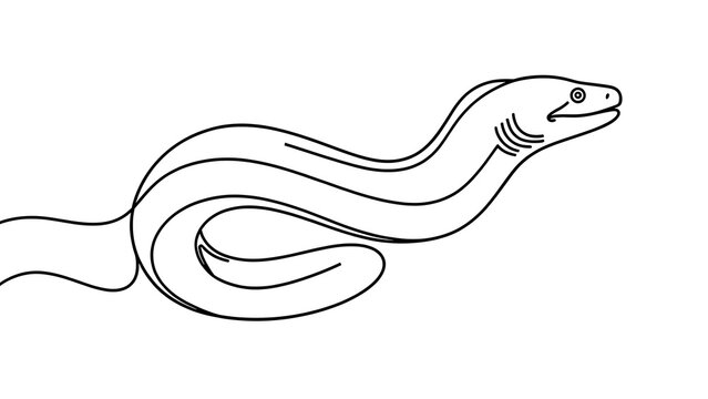 Minimalist snake illustration on white background.