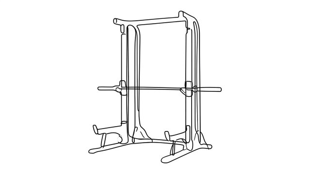 Power rack gym equipment white background.