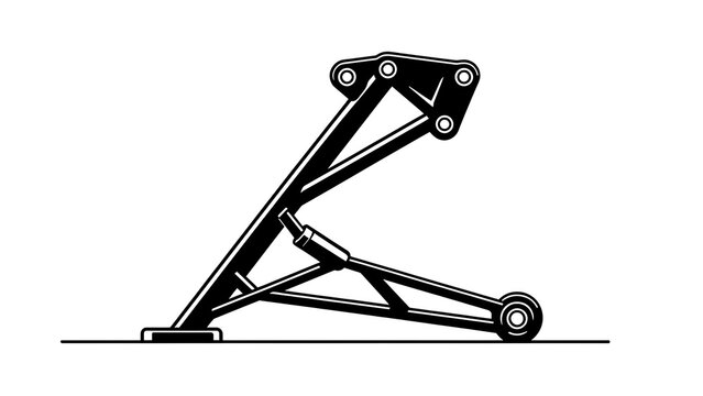 Industrial mechanical linkage system white background.