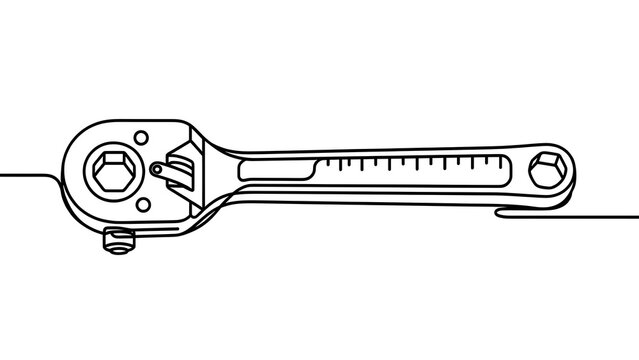 Adjustable wrench isolated on white background.