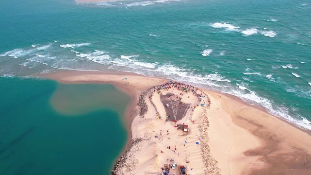 Aerial view of Ram Setu, dhanushkodi