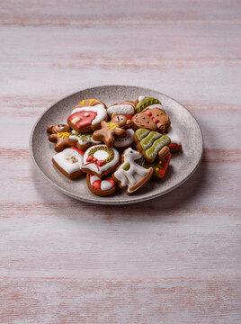 Gingerbread as a Christmas staple, sweet biscuits for the holiday. Gingerbread as a background