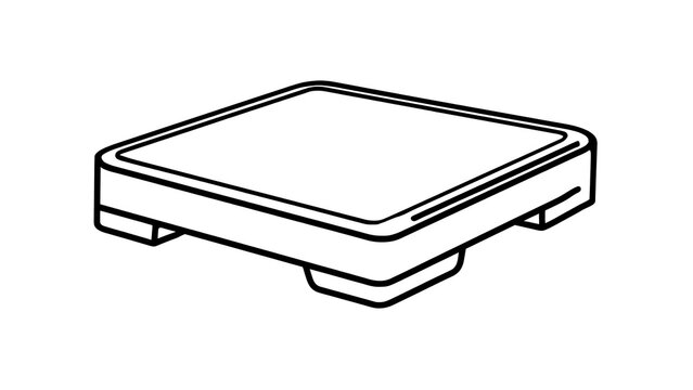 Minimalist square object illustration white background.