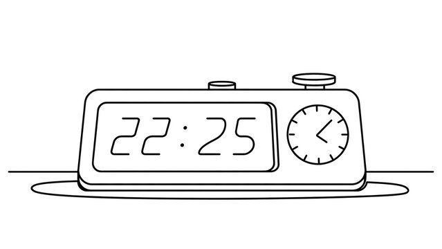 Vintage alarm clock illustration on white background.