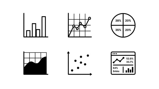 Minimalist Business Data Infographic Icon Set for Analytics
