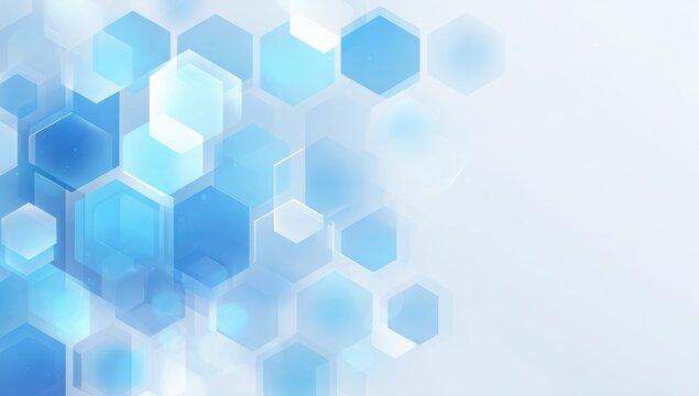 Abstract blue hexagon science technology background
