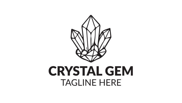 Crystal Gem Stone Outline Vector