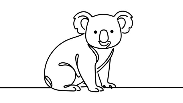Cute koala illustration on white background.