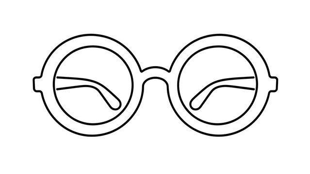 Round eyeglasses icon on white background.