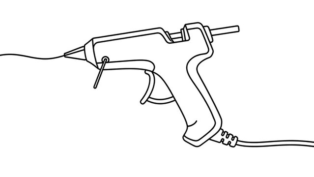 Hot glue gun illustration on white background.