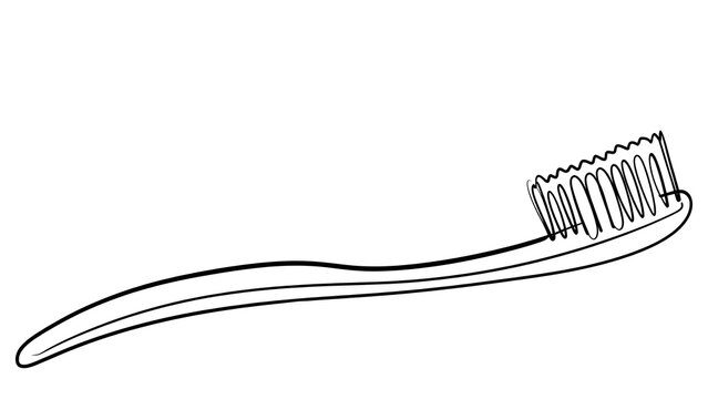 Simple toothbrush illustration on white background.