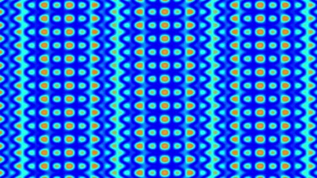 Abstract Blue and Green Geometric Optical Illusion Pattern with Repetitive Wave Motion