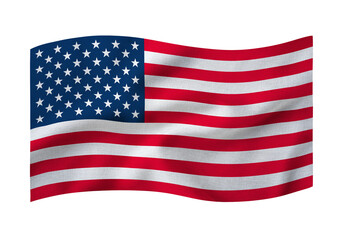 Obraz premium Waving flag of the United States of America on a transparent background