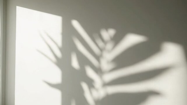 Abstract shadows on clean wall with soft lighting