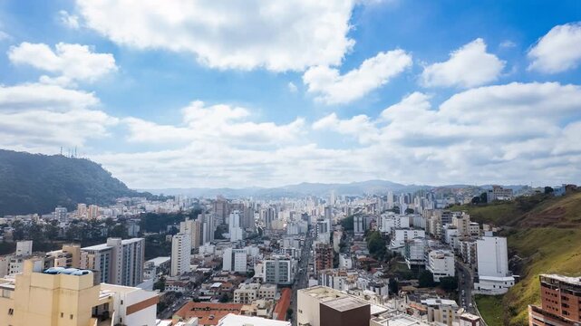 Timelapse Over Juiz de Fora With Dramatic Clouds and Clearing Light