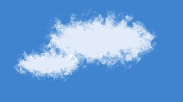 Fluffy white cloud drifting across clear blue sky realistic stock video background for visual effects