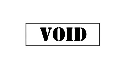 Obraz premium Bold stencil style word void in black