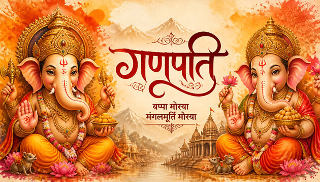 Lord Ganpati background for Ganesh Chaturthi festival of India