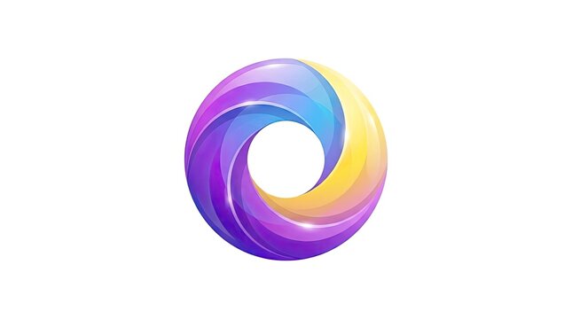 Colorful abstract swirl circle logo with vibrant gradients