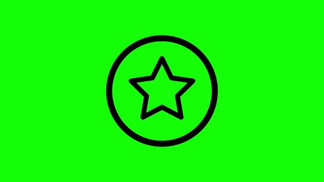 Star Favorite Icon Green Screen Animation Loop