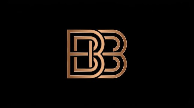 Double B gold monogram letter logo luxury design