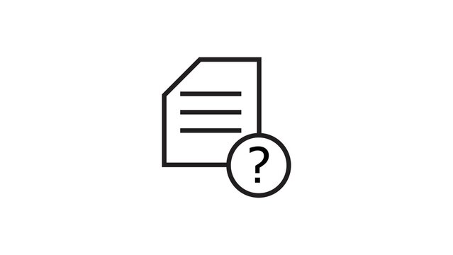 File document icon with question mark overlay representing uncertain or missing data files.