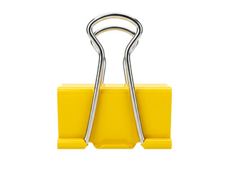 Isolated yellow binder clip element