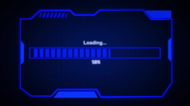 Loading bar progress indicator animation checks twenty four percent load. Progress indicator bar interface details display high tech data metrics. Indicator animation layout loops cleanly.