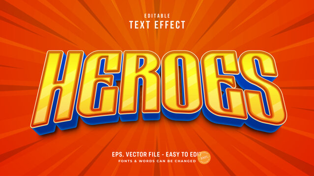 Heroes Comic Editable Text Effect