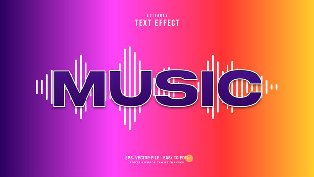 Modern Music Editable Text Effect with Audio Wave Typography
