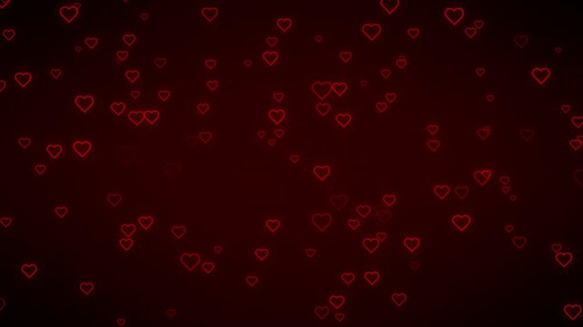 Hearts pattern romance animation scatters red heart shapes on textured gradients. Pattern romance celebratory design works well for Valentine Day promotions. Romance animation loop looks soft.