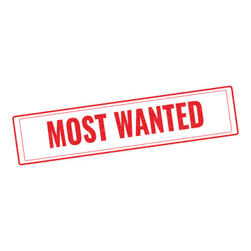 Red most wanted stamp sign with grunge texture