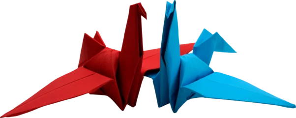 Fototapete Kraniche two paper cranes on a transparent background  © MinhYen