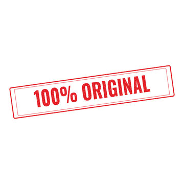 Red 100% original stamp sign with grunge texture