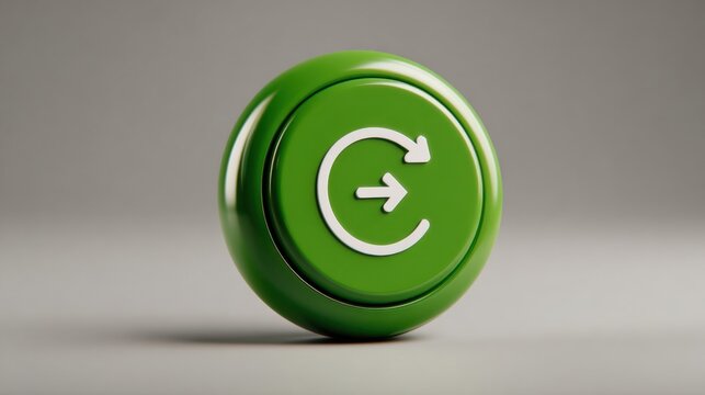 Bright green button featuring a sleek design representing the concept of a swap functionality in a digital interface