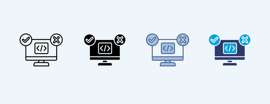 Software Testing Multiple Icon Illustration Vector