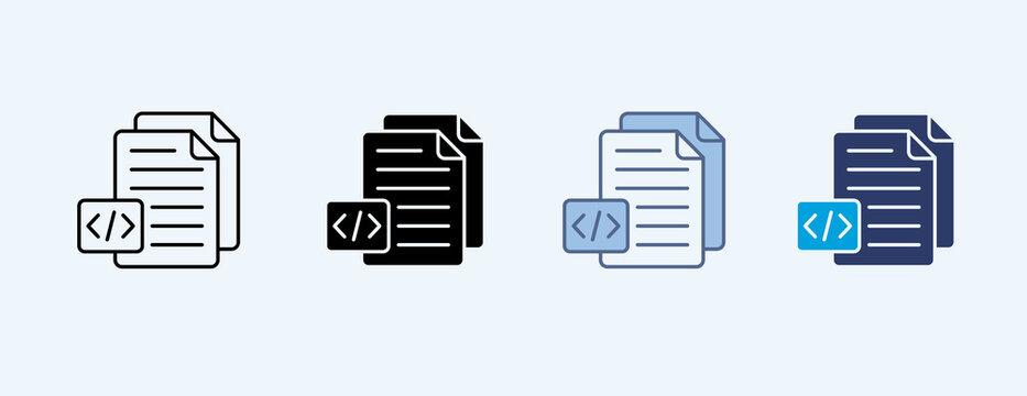 Script Multiple Icon Illustration Vector