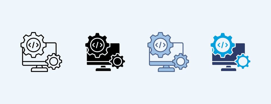 Development Multiple Icon Illustration Vector