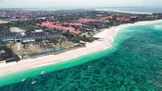 Stunning aerial perspective of Nusa Dua beaches and