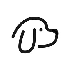 Fototapeta premium Dog Head Profile - Line Icon Vector Illustration
