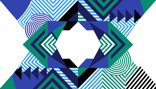 Premium modern geometric business presentation cover featuring layered abstract polygons, elegant blue, navy and emerald gradients, subtle financial graph accents, clean corporate composition with lar
