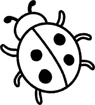 Cute ladybug line art vector icon