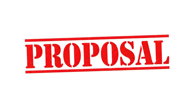 A bold proposal written in large, uppercase red letters with a thick red underline, representing a formal suggestion or plan submitted for consideration