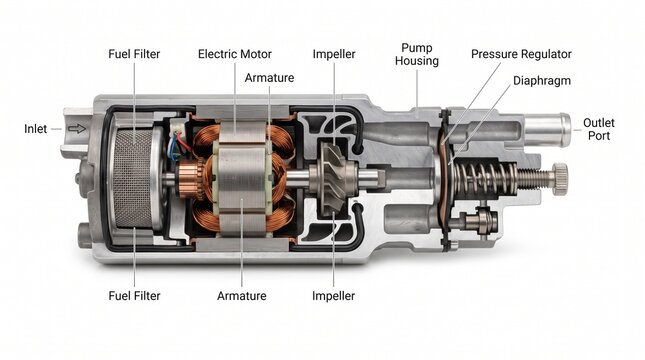 Electric Motor Cutaway - 3D illustration of Cutaway view of an electric motor or
alternator stator and rotor