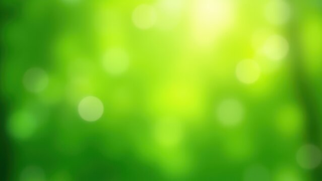 ethereal emerald and lime green bokeh circles dappled sunlight spring background soft focus fresh nature copy space advertisement
