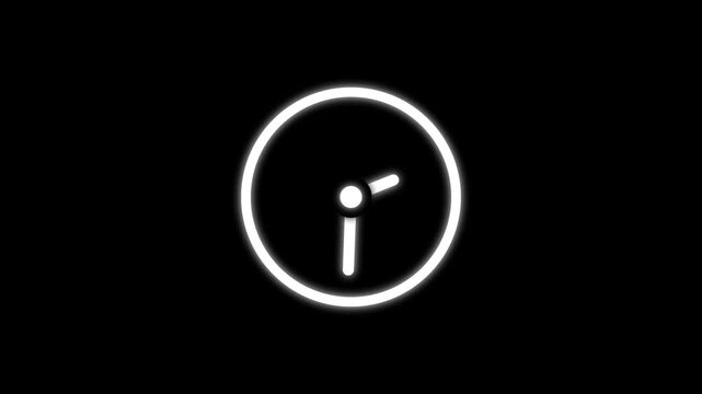 clean and modern clock icon animation representing time, countdown, deadline, schedule, and time management. Designed in a minimalist style with smooth motion, ideal for apps, websites,