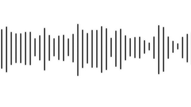 White audio waveform spectrum moving animation on green background. Sound wave pattern audio visual waveform. Motion graphics of music bar concept