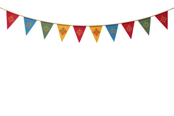 Obraz premium Colorful decorative triangular pennant banner