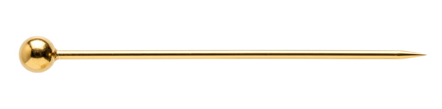 Clean golden sewing pin element